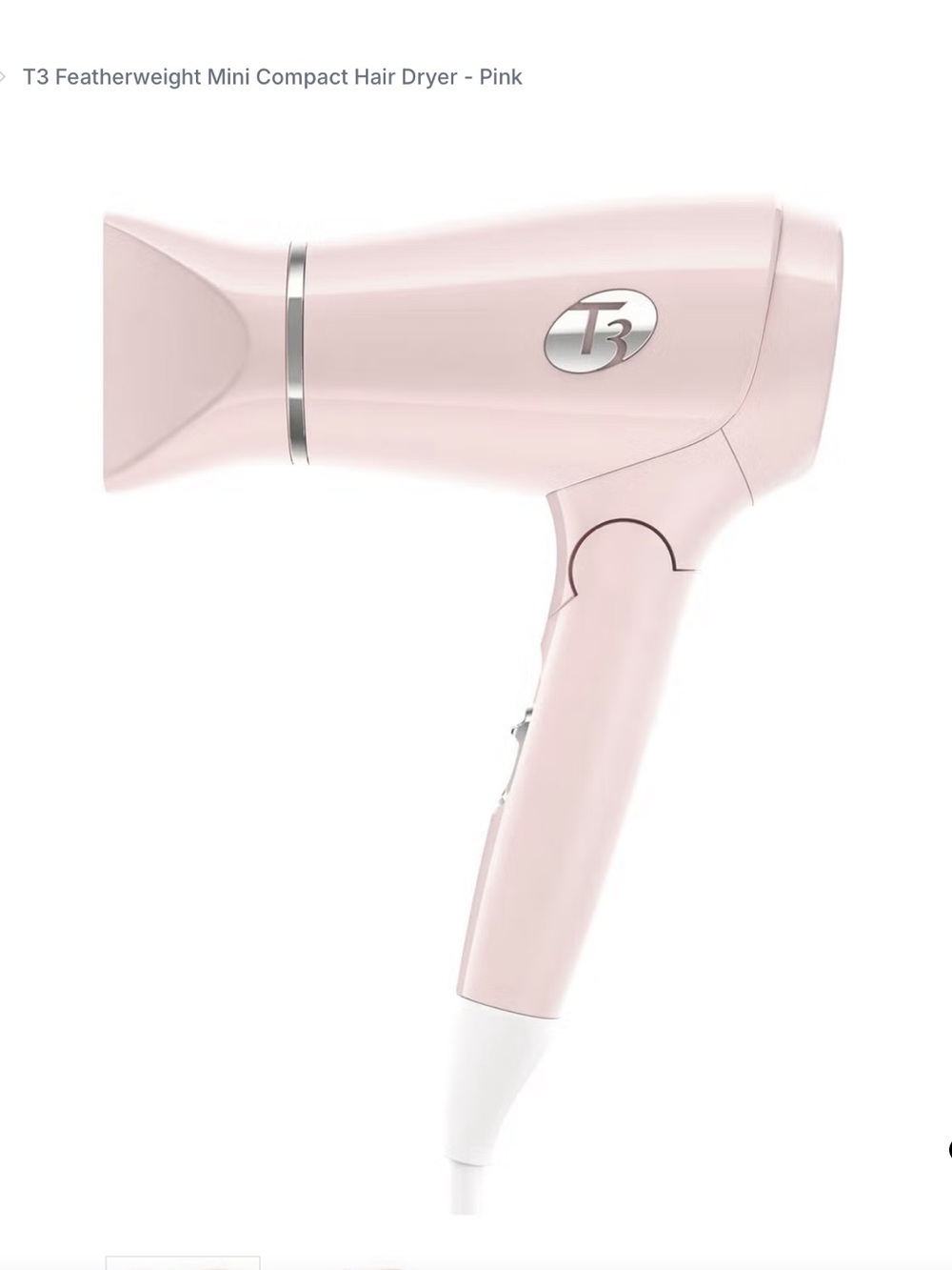 T3 Tourmaline Compact Travel Dryer